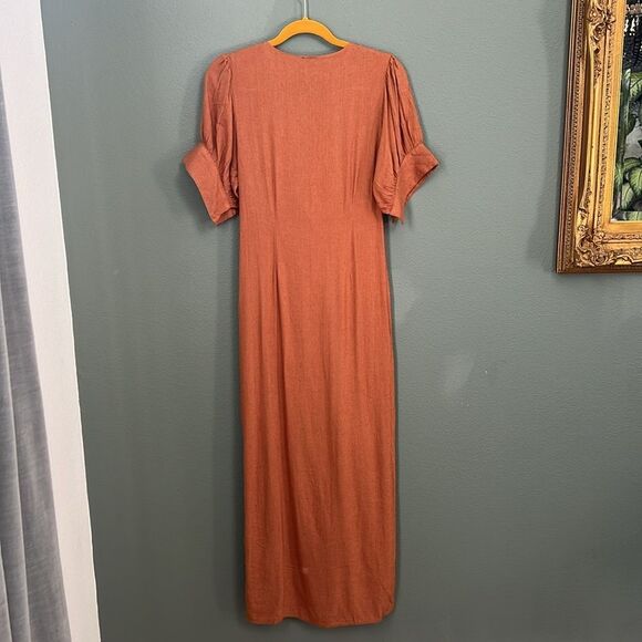 NEW Free People Vintage Summer Midi Dress Sz M Rust - Picture 6 of 13